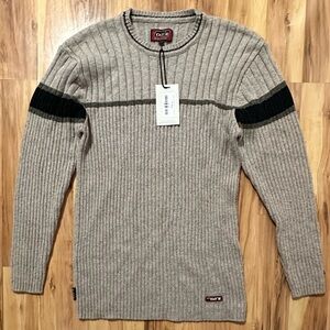 Vintage Y2K Beige, Black & Green TXT Knit Pullover (M)